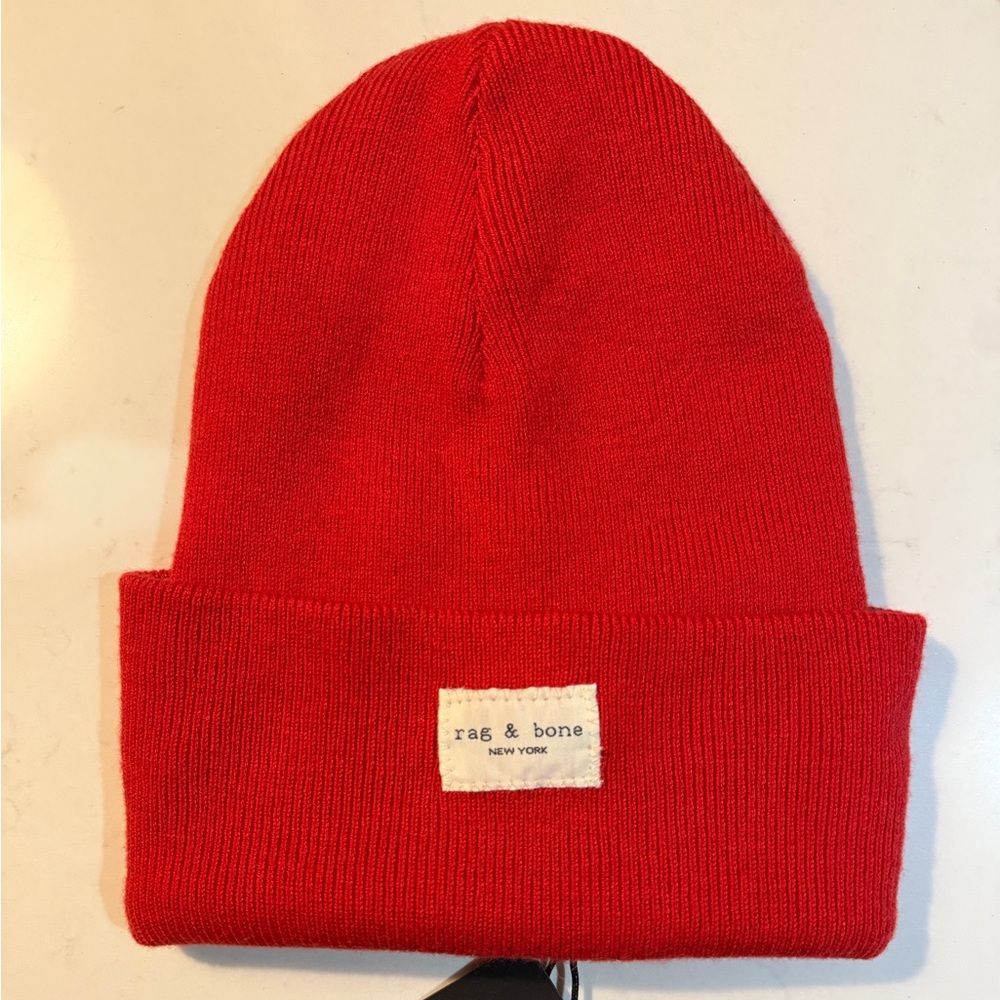Rag & Bone Addison Beanie NWT in red